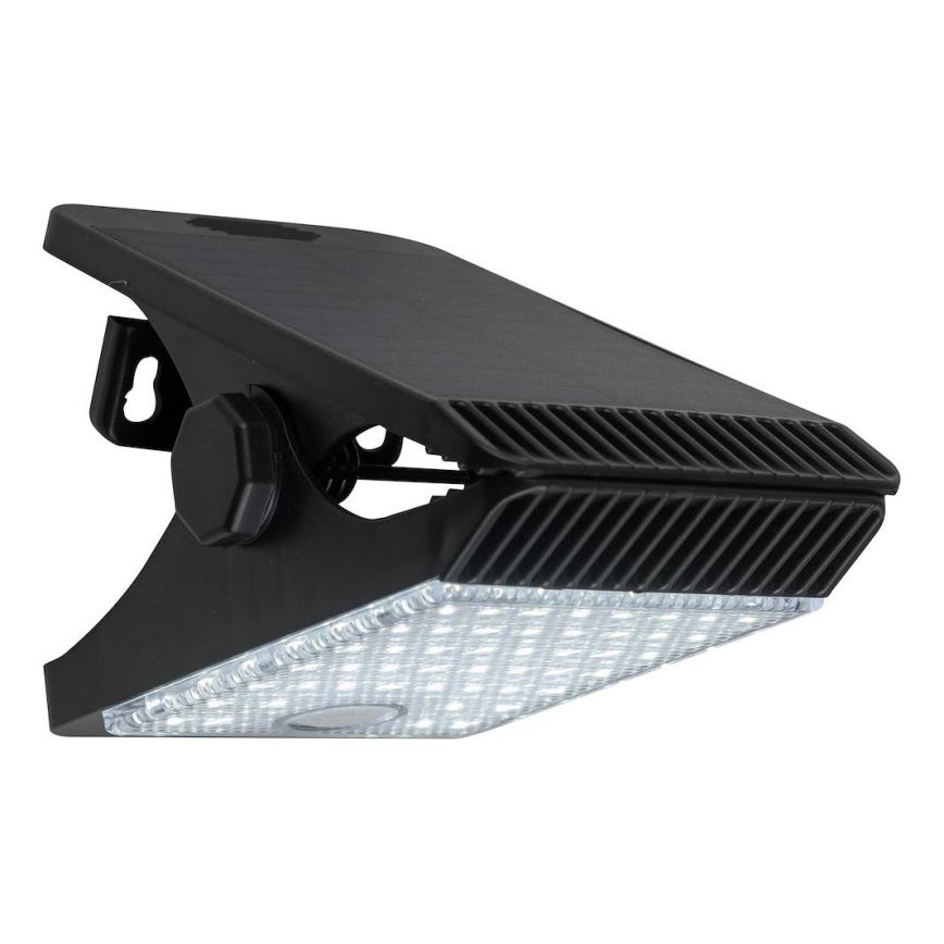LED solcellelampe med bevægelses- og skumringssensor CLIPS LED/4W/1200 mAh 3,7V IP44 sort
