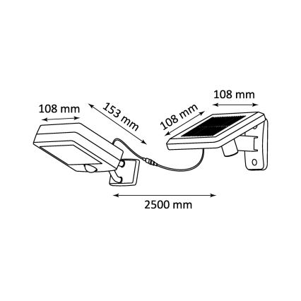 LED solcellelampe med bevægelses- og skumringssensor LED/3xAA IP44