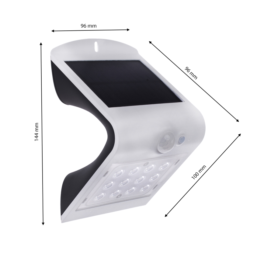 LED solcellelampe med bevægelses- og skumringssensor LED/1,5W/1200 mAh 3,7V IP65