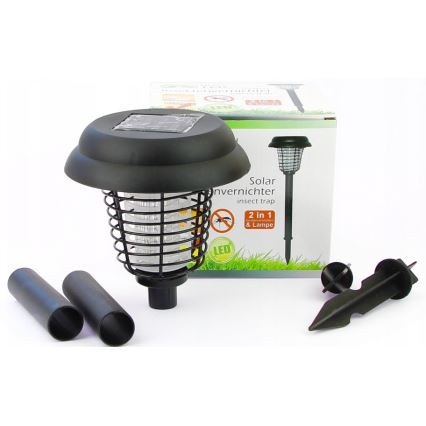 LED solcellelampe med insektfælde 1xLED