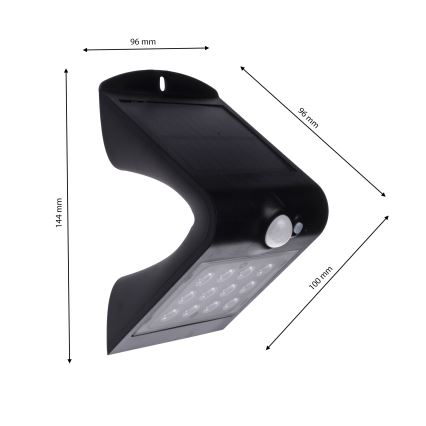 LED solcellelampe med motion sensor LED/1,5W/1200 mAh 3,7V IP65