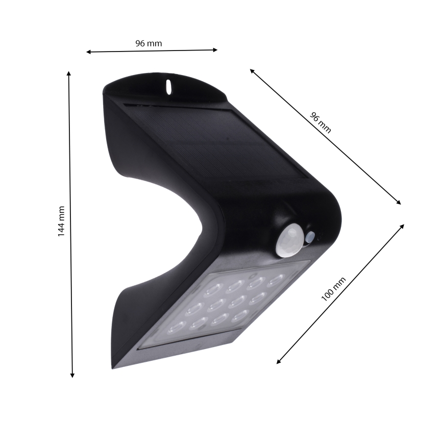 LED solcellelampe med motion sensor LED/1,5W/1200 mAh 3,7V IP65