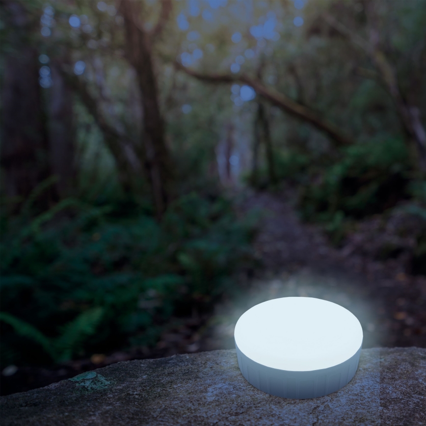LED solcellelampe med powerbank-funktion dæmpbar og genopladelig K3 LED/2W/5,5V 6500K IPX4 2400 mAh sort/hvid