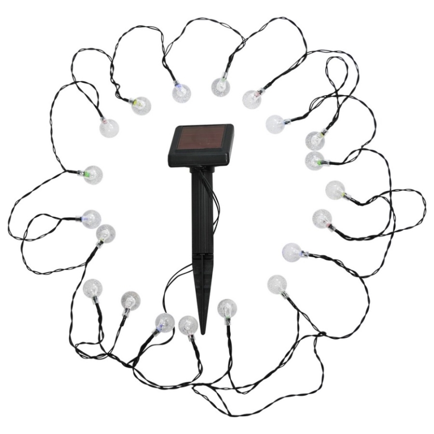 LED solcellelampe med RGB-farver 20xLED/1,2V 300 mAh IP44