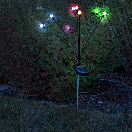 LED solcellelampe med RGB-farver FIORINI 8xLED/1,2V 600mAh IP44 sort