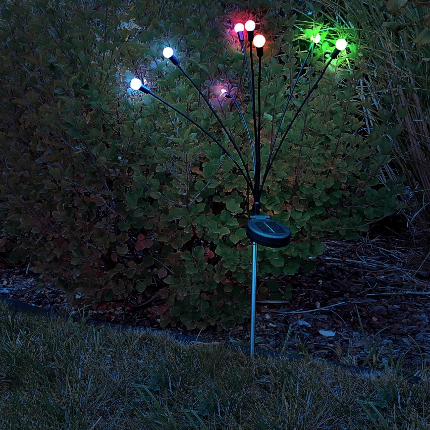 LED solcellelampe med RGB-farver FIORINI 8xLED/1,2V 600mAh IP44 sort