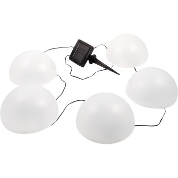 LED solcellelampe med RGB-farver HEMI LED/0,1W/1,2V 600 mAh IP44 hvid
