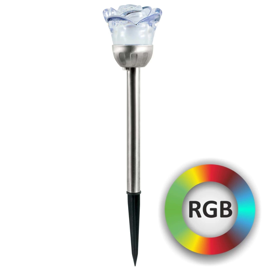 LED solcellelampe med RGB-farver ROSE LED/1,2V 100 mAh IP44