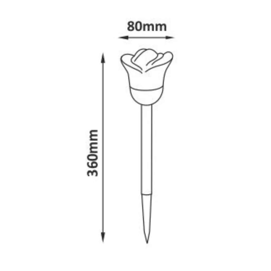LED solcellelampe med RGB-farver ROSE LED/1,2V 100 mAh IP44