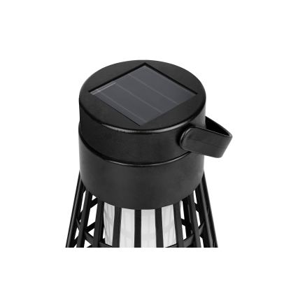 LED solcellelampe med sensor 2 i 1 LED/1W/3,7V IP54 300 mAh sort