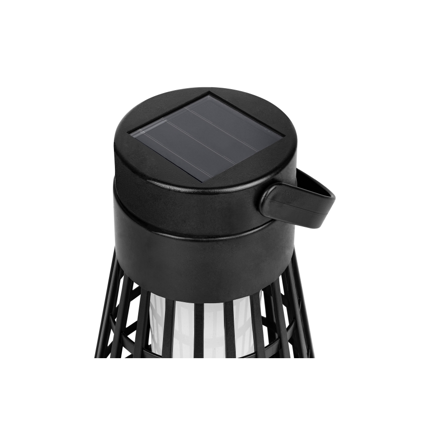 LED solcellelampe med sensor 2 i 1 LED/1W/3,7V IP54 300 mAh sort