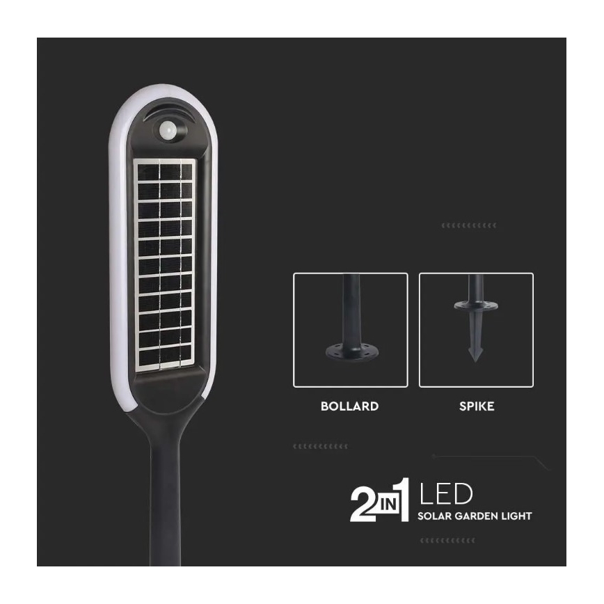 LED solcellelampe med sensor BOLLARD LED/5W/5,5V 70 cm 3000K IP65 2000 mAh