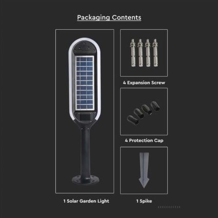 LED solcellelampe med sensor BOLLARD LED/5W/5,5V 70 cm 3000K IP65