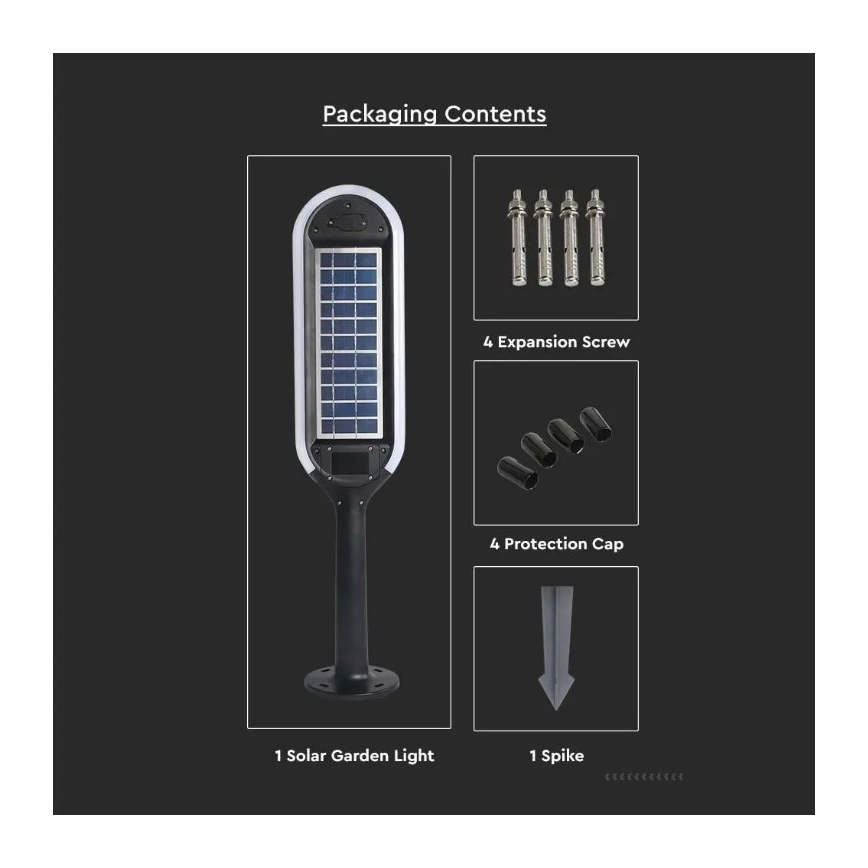 LED solcellelampe med sensor BOLLARD LED/5W/5,5V 70 cm 3000K IP65