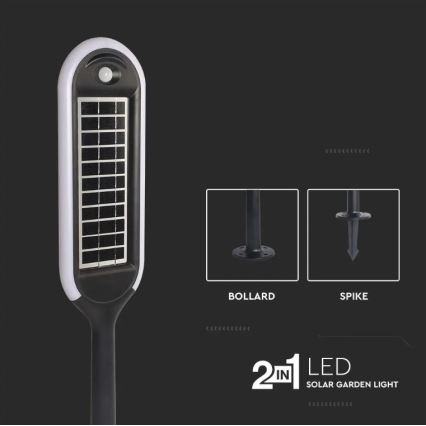 LED solcellelampe med sensor BOLLARD LED/5W/5,5V 70 cm 3000K IP65