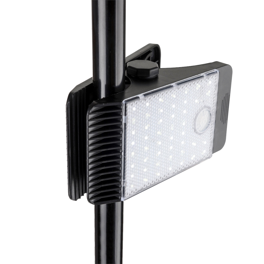 LED solcellelampe med bevægelses- og skumringssensor CLIPS LED/4W/1200 mAh 3,7V IP44 sort
