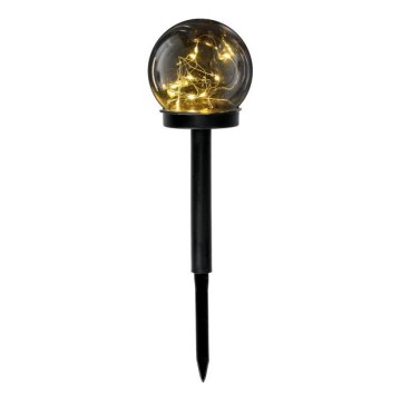 LED solcellelampe med sensor GLEAM LED/1,2V 3000K IP44 40 mAh røgfarvet/sort