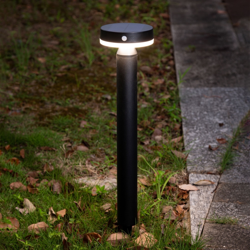 LED solcellelampe med sensor GWINEA LED/4,5W/3,7V 2000 mAh 50 cm IP44 sort