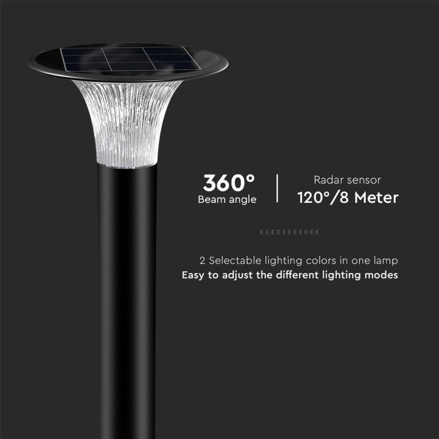 LED solcellelampe med sensor LED/15W/3,2V 4000K/6000K IP65 6000 mAh
