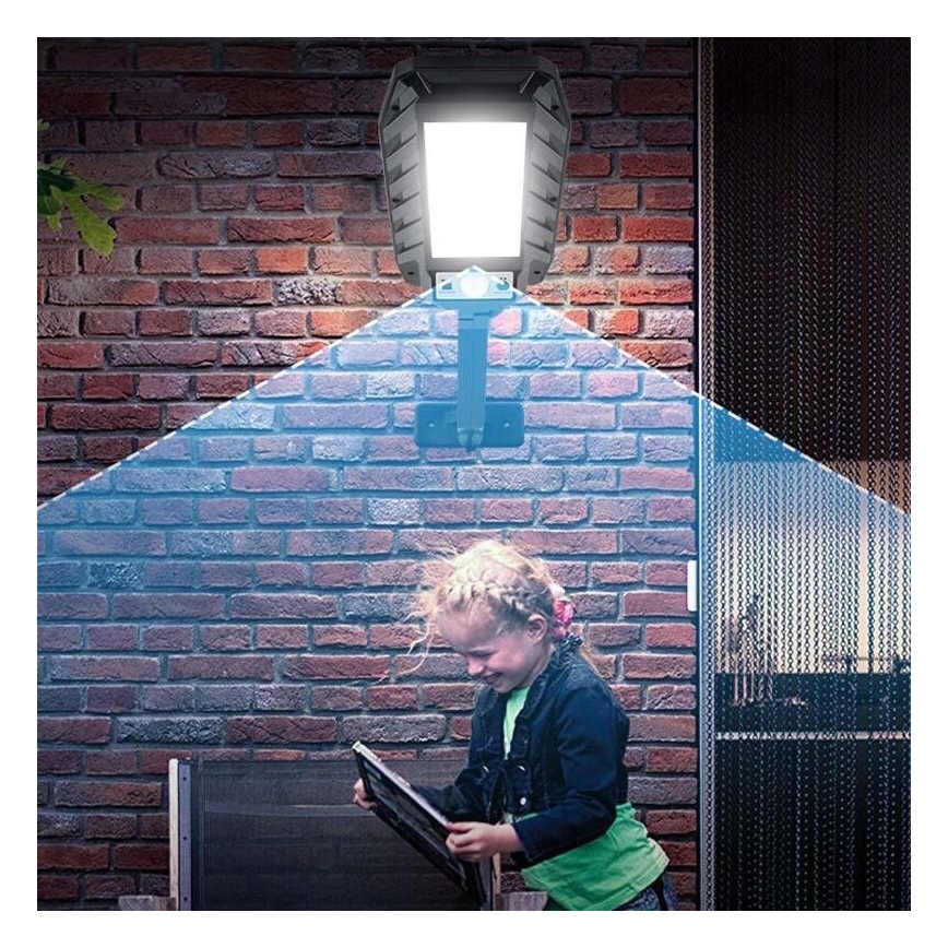 LED Solcelle gadelampe med sensor LED/2,5W/3,7V IP65 + fjernbetjening