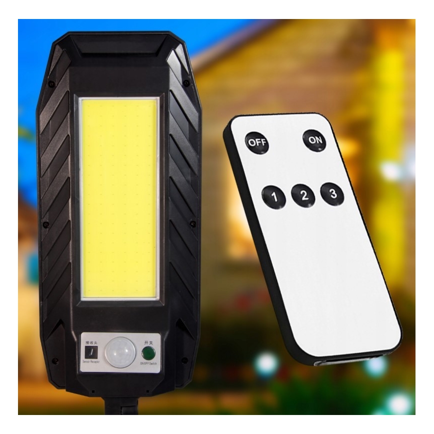 LED Solcelle gadelampe med sensor LED/2,5W/3,7V IP65 + fjernbetjening