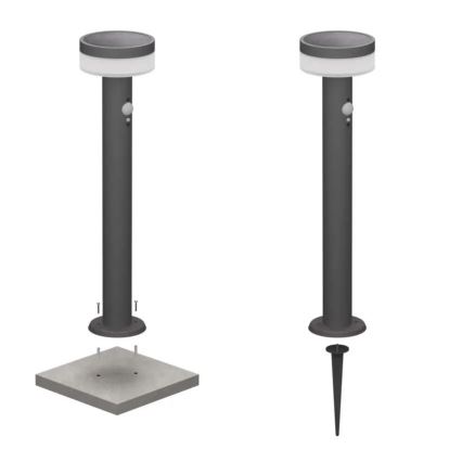 LED solcellelampe med sensor LED/2W/3,7V 1200 mAh IP44 50 cm