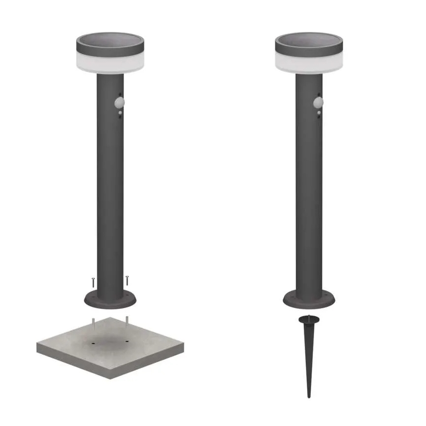 LED solcellelampe med sensor LED/2W/3,7V 1200 mAh IP44 50 cm