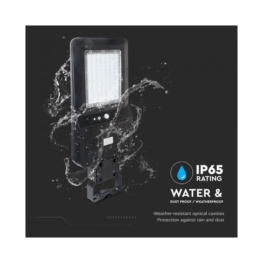 LED solcelle gadelampe med sensor LED/40W/9,6V IP65 4000K + fjernbetjening