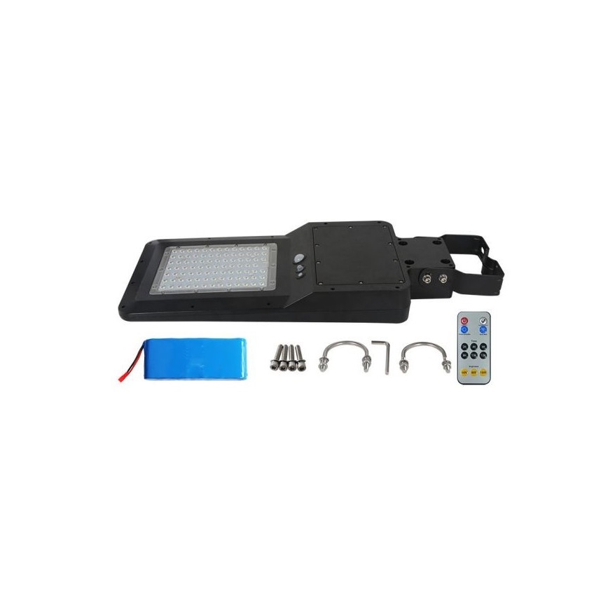 LED solcelle gadelampe med sensor LED/40W/9,6V IP65 4000K + fjernbetjening
