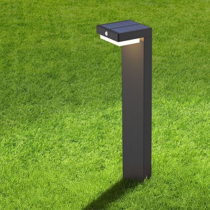 LED solcellelampe med sensor MALI LED/4,5W/3,7V 2000 mAh IP44 sort