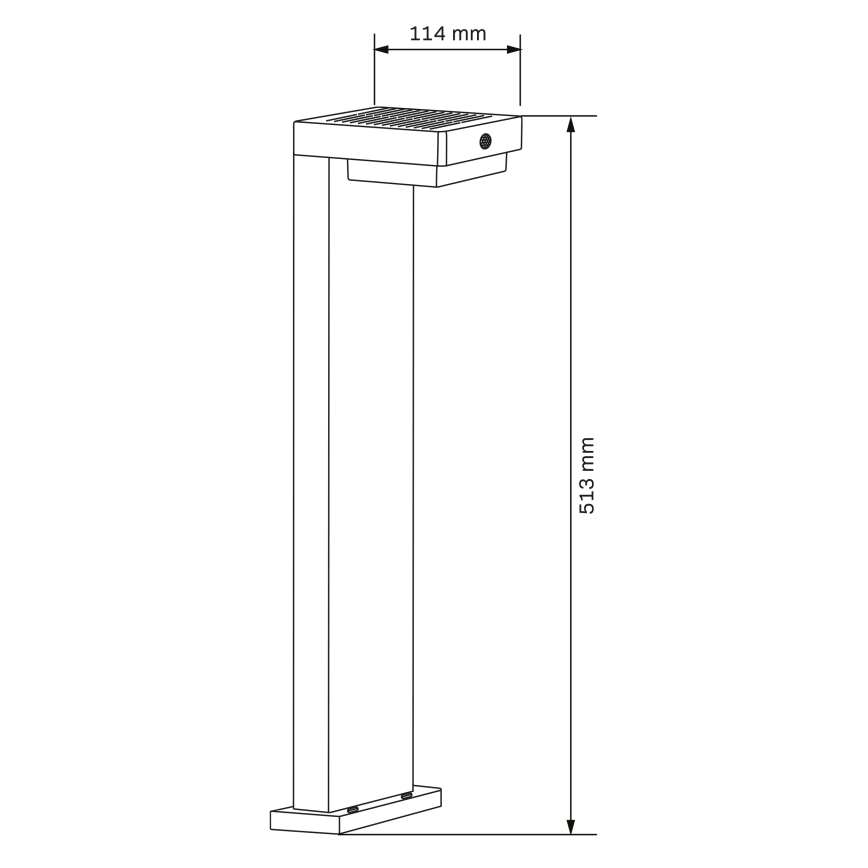 LED solcellelampe med sensor MALI LED/4,5W/3,7V 2000 mAh IP44 sort