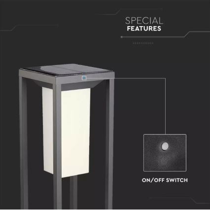 LED solcellelampe med sensor SAMSUNG CHIP LED/2W/3,7V IP65 2600 mAh