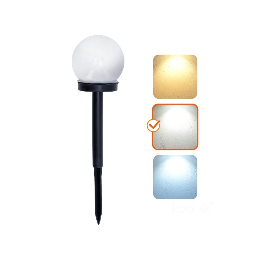 LED-solcellelampe med sensor SPHERE, LED 1,2 V, 4000 K, IP44, 40 mAh, Ø 10 cm