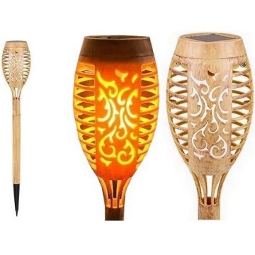LED solcellelampe MINISPARK BAMBOO LED/1,8W/5,5V IP44 beige