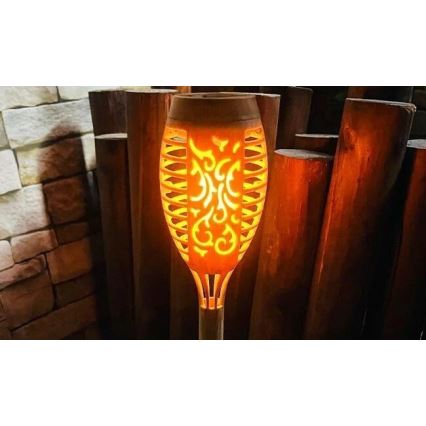 LED solcellelampe MINISPARK BAMBOO LED/1,8W/5,5V IP44 beige