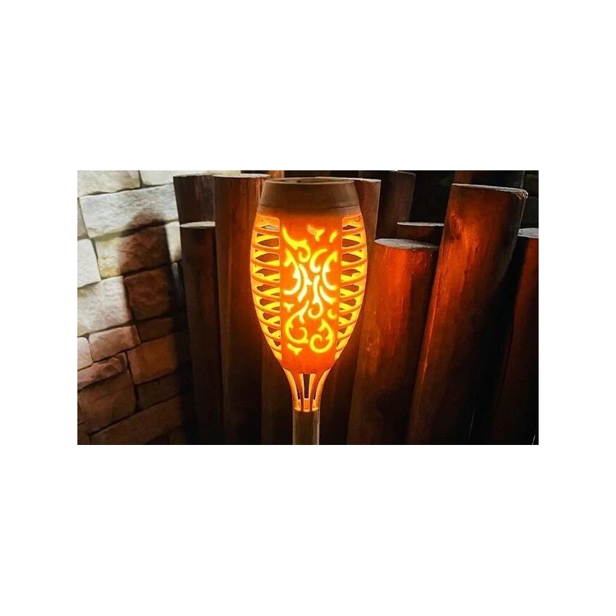 LED solcellelampe MINISPARK BAMBOO LED/1,8W/5,5V IP44 beige