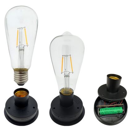 LED solcellelampe MOLLY 1xE27/1,2V IP44