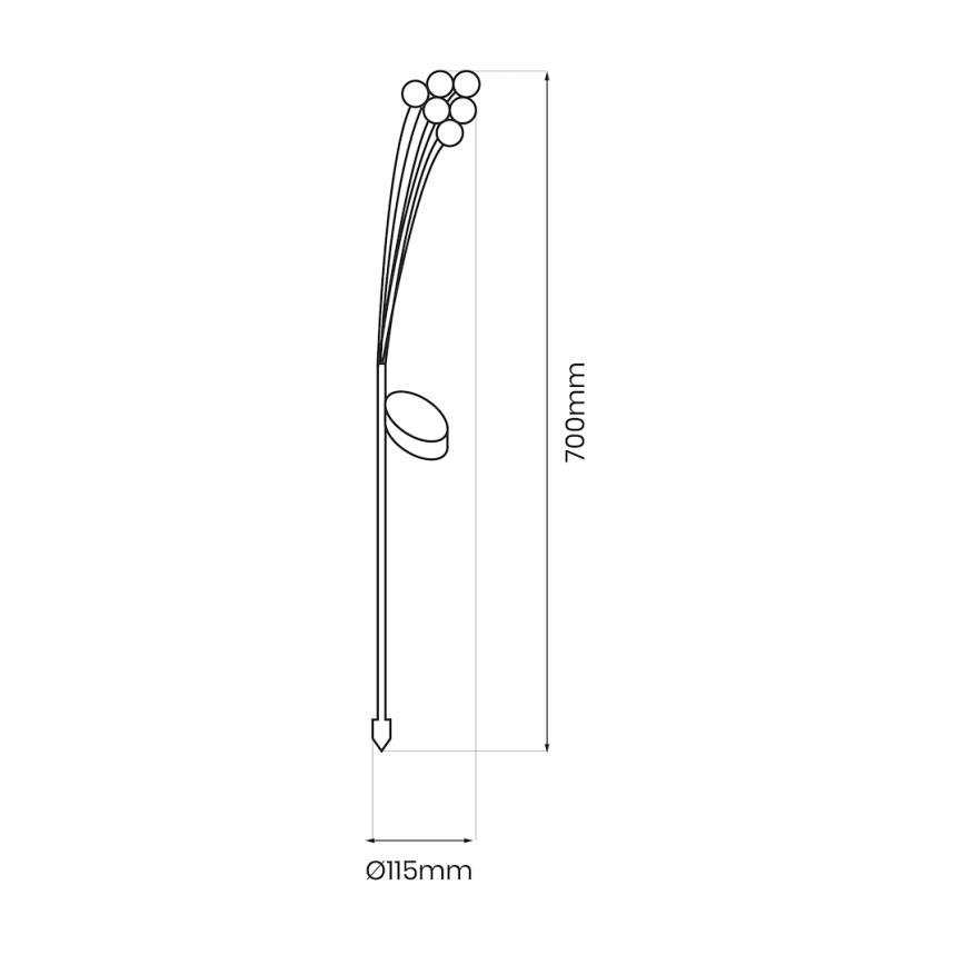 LED solcellelampe MULTI LED/0,06W/1,2V 150 mAh IP44 sort