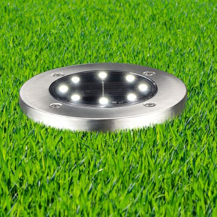 LED solcellelampe SOLLY LED/1,2V 6500K Ø 11,5 cm 300 mAh IP44 krom