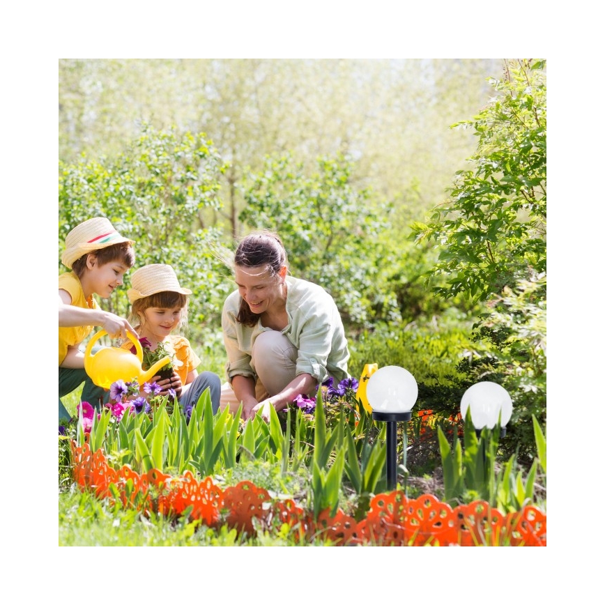 LED solcellelampe SPHERE LED/1,2V 4000K IP44 40 mAh Ø 10 cm