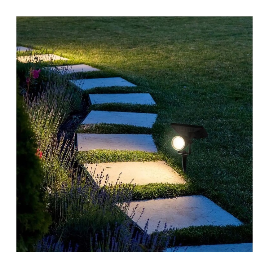LED solcellelampe SPIKE LED/2W/5,5V IP65 3000K 1200 mAh