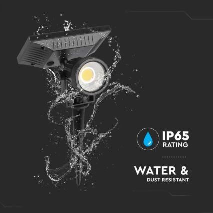 LED solcellelampe SPIKE LED/2W/5,5V IP65 3000K 1200 mAh