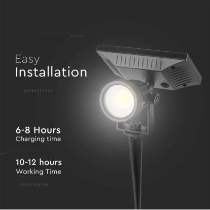 LED solcellelampe SPIKE LED/2W/5,5V IP65 4000K 1200 mAh