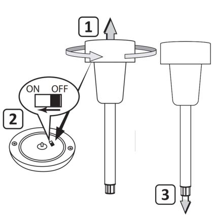LED solcellelampe STIK LED/1,2V 40 mAh IP44