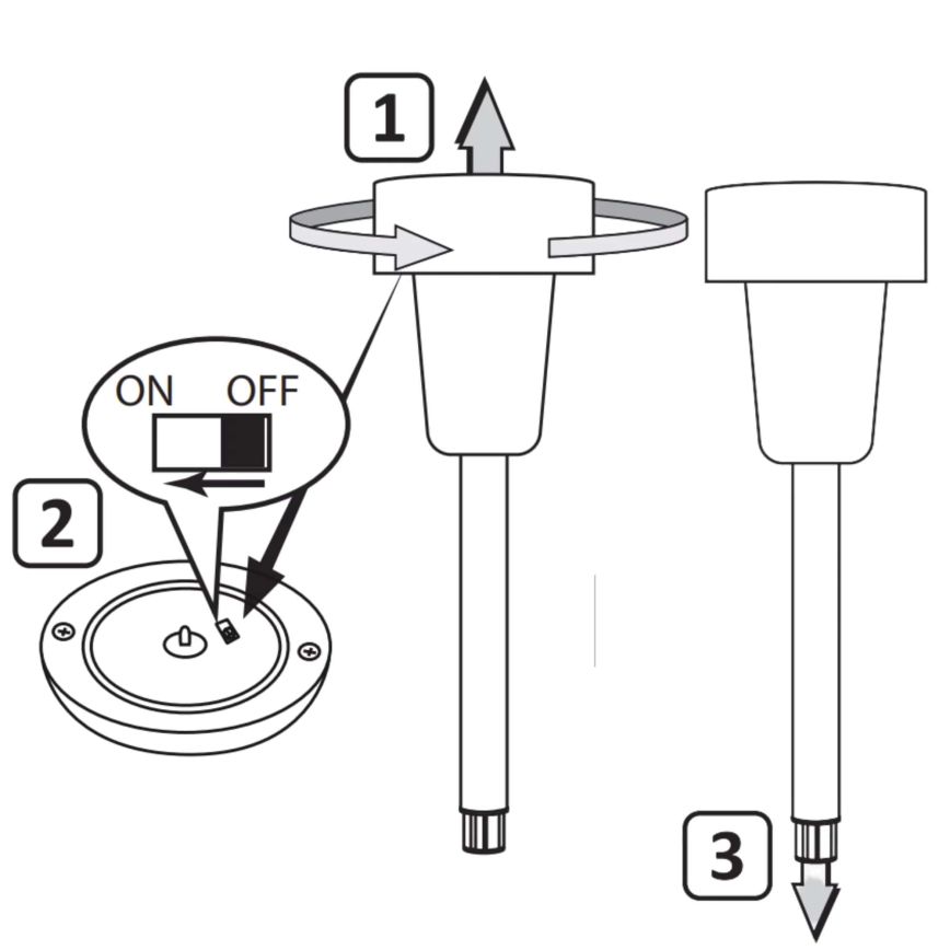 LED solcellelampe STIK LED/1,2V 40 mAh IP44