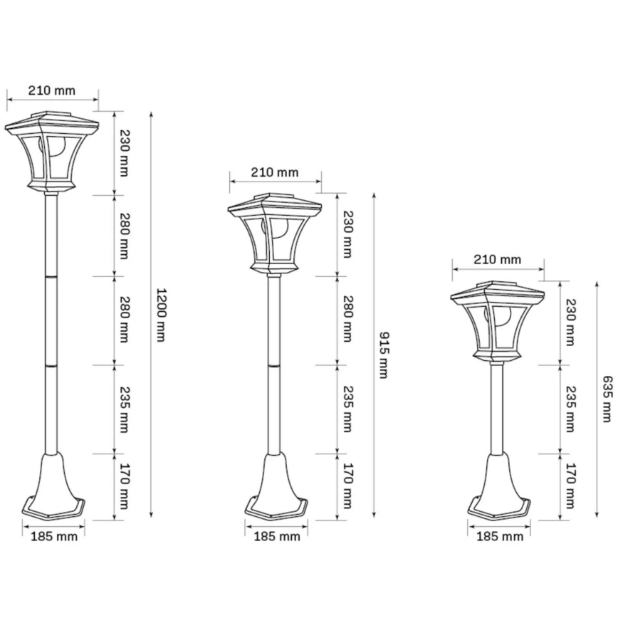 LED solcellelampe TIRANA LED/1,6W/1,2V 600 mAh IP44 sort