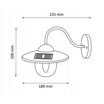 LED solcellelampe væghængt DALI LED/1,2V IP44