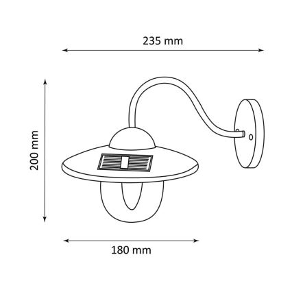 LED solcellelampe væghængt DALI LED/1,2V IP44