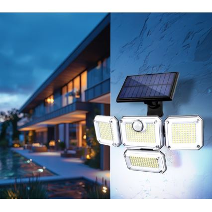 LED solcelledrevet reflektor med sensor GLOW LED/2,5W/3,7V 6500K IP44 2400 mAh + fjernbetjening