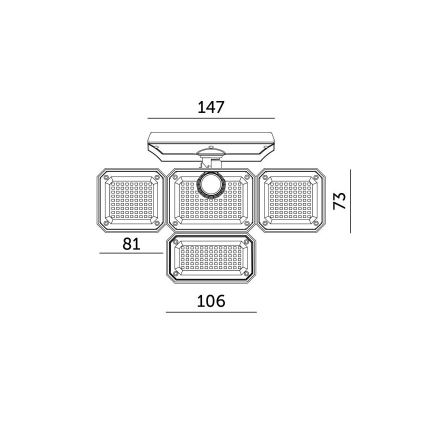 LED solcelledrevet reflektor med sensor GLOW LED/2,5W/3,7V 6500K IP44 2400 mAh + fjernbetjening